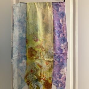 Set of 3 Silk Scarves 100% silk Floral pattern